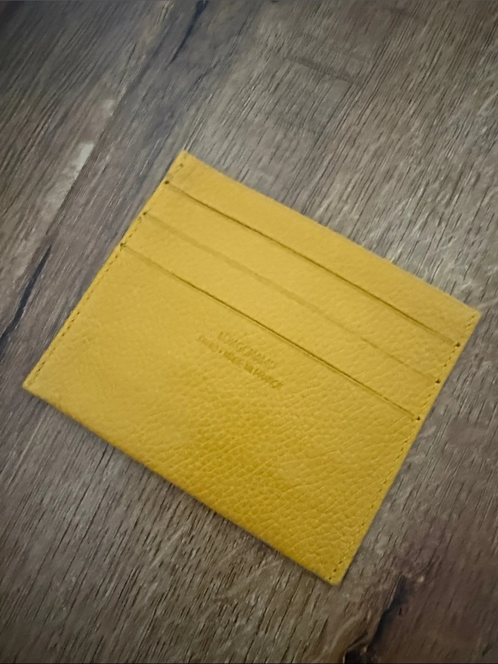 Longchamp Mustard Yellow Leather Card Holder